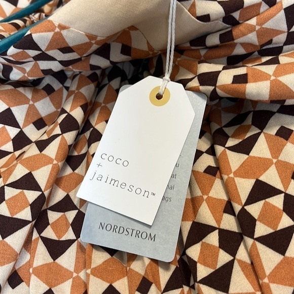 Coco + Jaimeson Brown Geo V-Neck Sleeveless Printed Spaghetti Strap Jumpsuit NWT - Picture 5 of 14